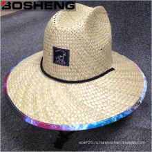 Поощрение Мода Мужчины Широкий Brim Триммированные соломы Панама Hat